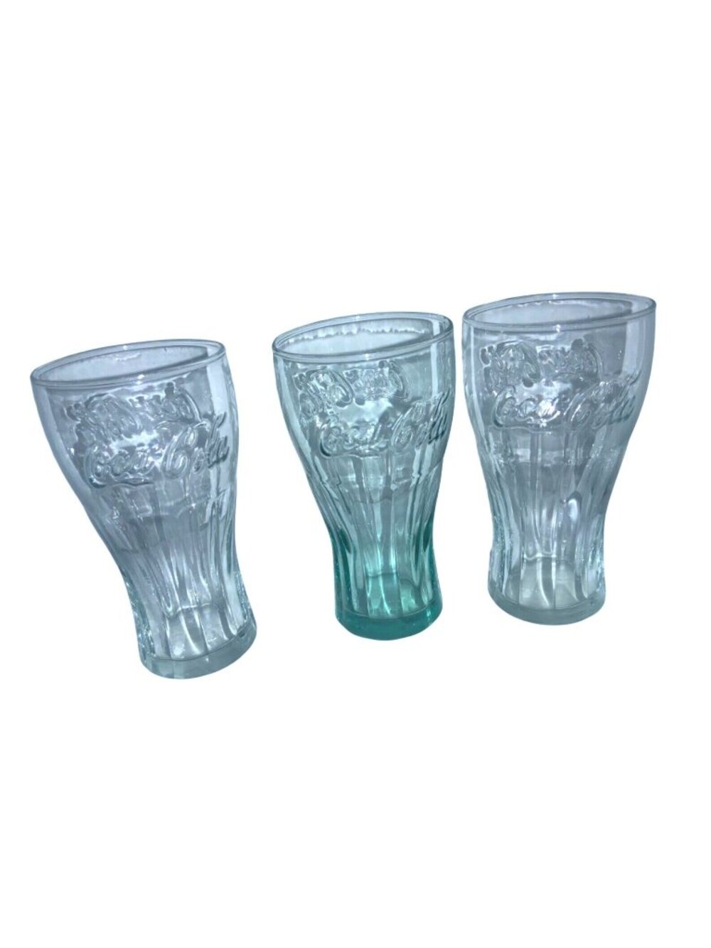 Coca Cola Coke 16 Oz Drinking Glasses Holds 2 Cups Soda Fountain Style Set of 3